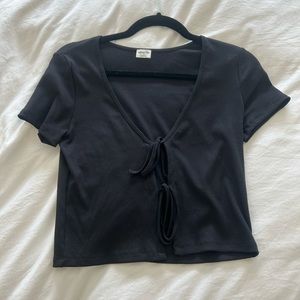 Black Wilifred Free Front Front Tie Top